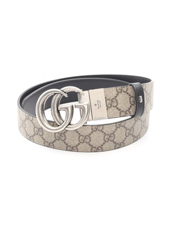 Gucci Belt Double GG Supreme Beige Black Leather main image 5